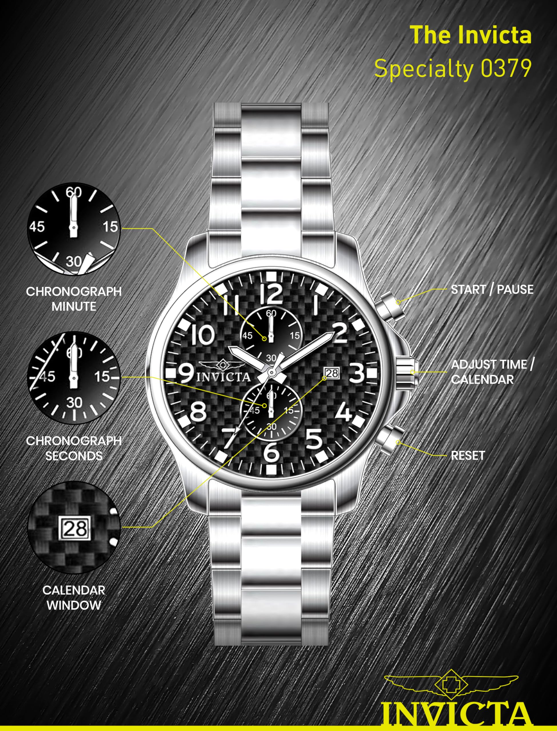 invicta-specialty-herrenuhr-48mm-silber-schwarz-quarz image 5
