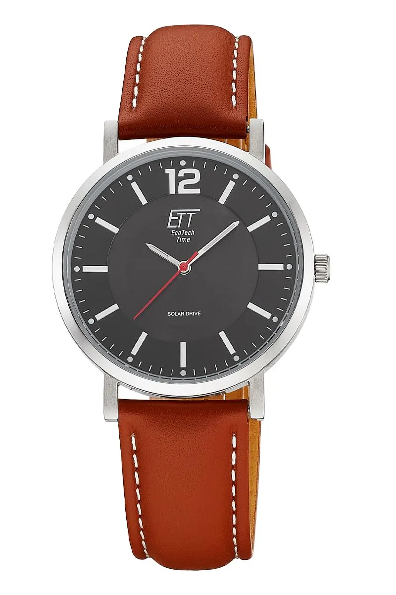 ett-solar-drive-solar-herrenuhr-braun-edelstahl image 1