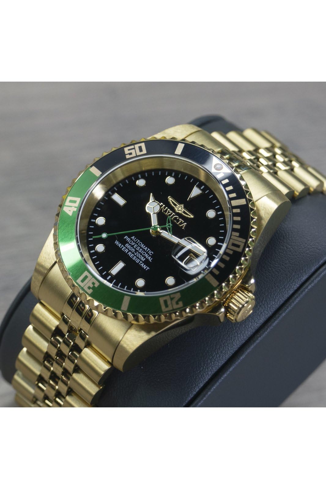 invicta-pro-diver-automatikuhr-herren-42mm-gold-schwarz-gr-n image 7