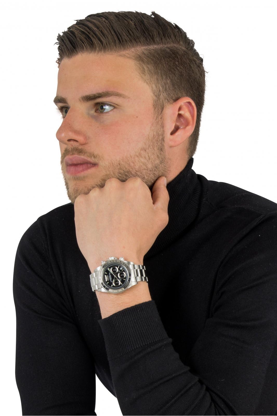 invicta-speedway-herrenuhr-edelstahl-silber-schwarz-39mm image 6