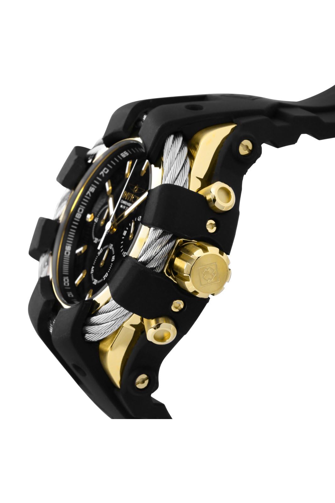 invicta-bolt-herrenuhr-48mm-schwarz-silber-gold-quarz image 3