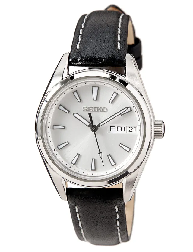 seiko-classic-damenuhr-silber-lederband-quarz image 1