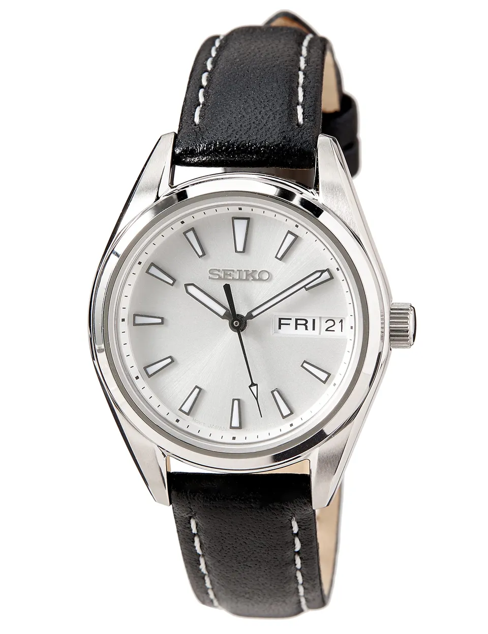 seiko-classic-damenuhr-silber-lederband-quarz image 1