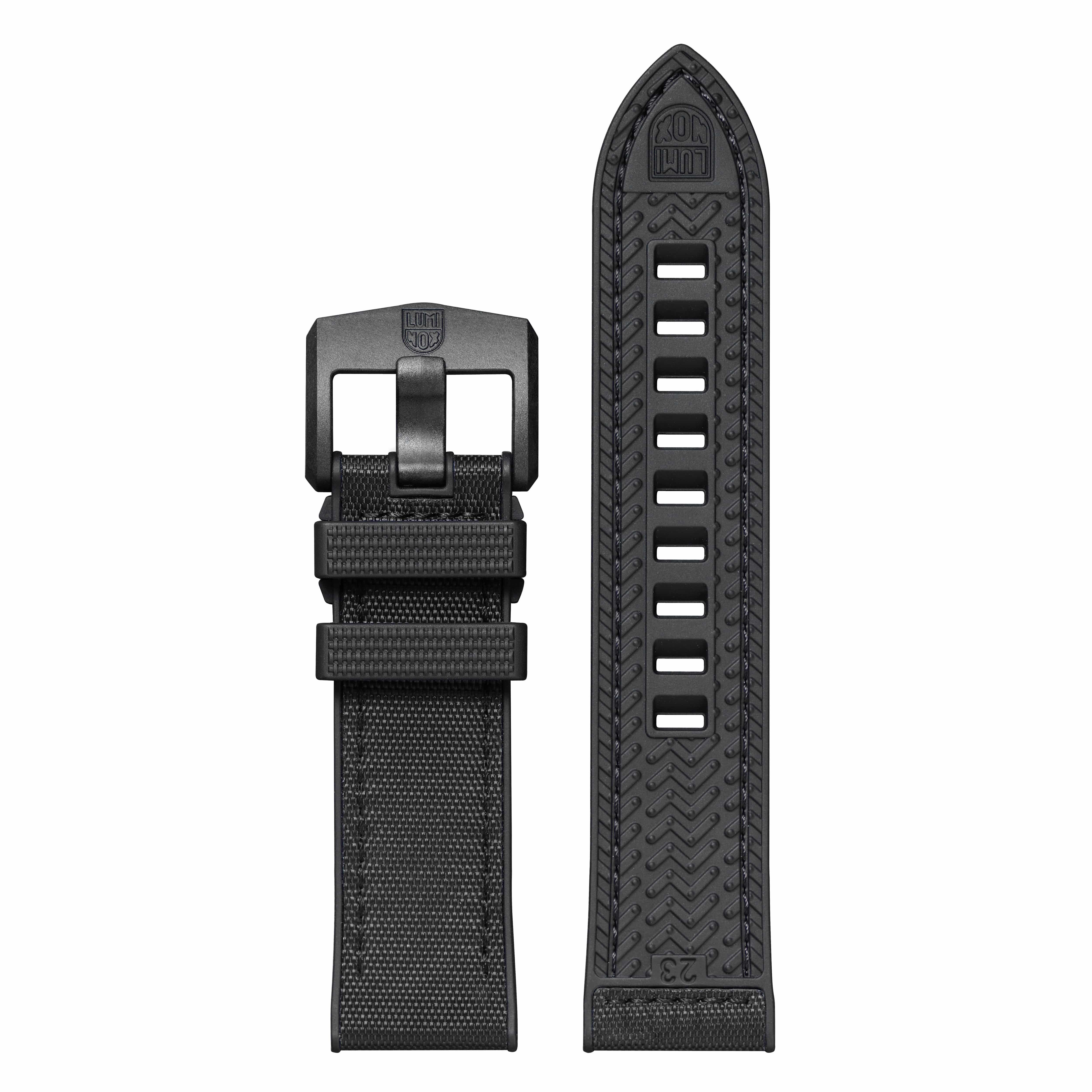 luminox-all-straps-uhrenarmband-23mm-schwarz-kautschuk-textil image 1