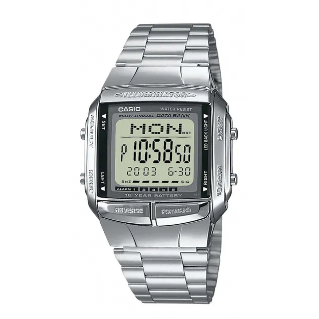 casio-db-360gn-collection-databank-herrenuhr-silber-grau image 1