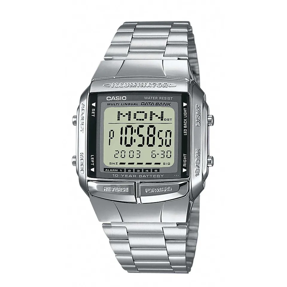 casio-db-360gn-collection-databank-herrenuhr-silber-grau image 1