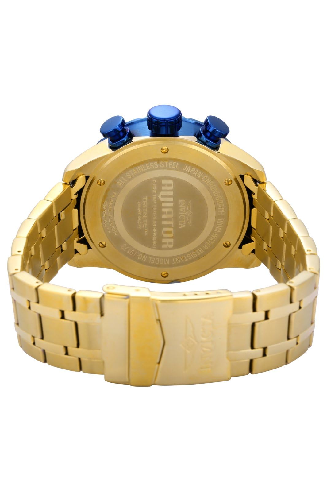 invicta-aviator-herrenuhr-47mm-gold-blau-quarz-edelstahl image 4