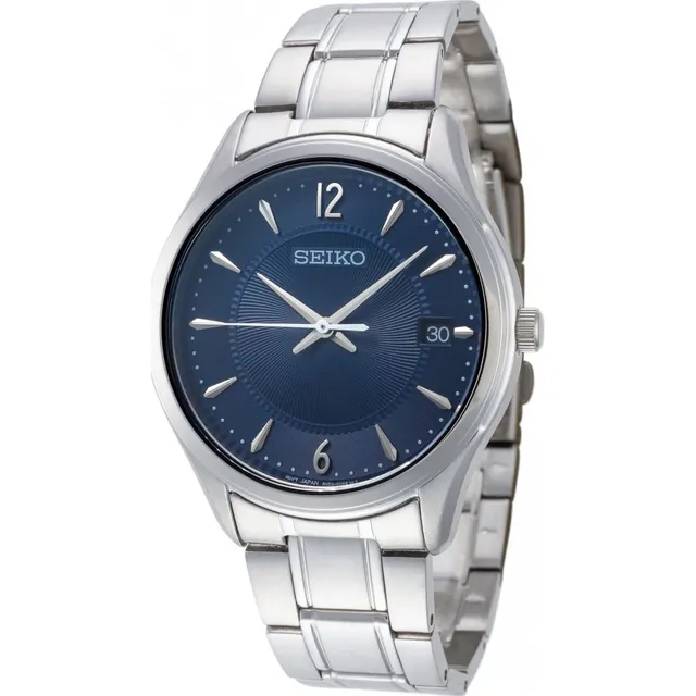 seiko-classic-sur419p1-herrenuhr-edelstahl-silber-blau image 1
