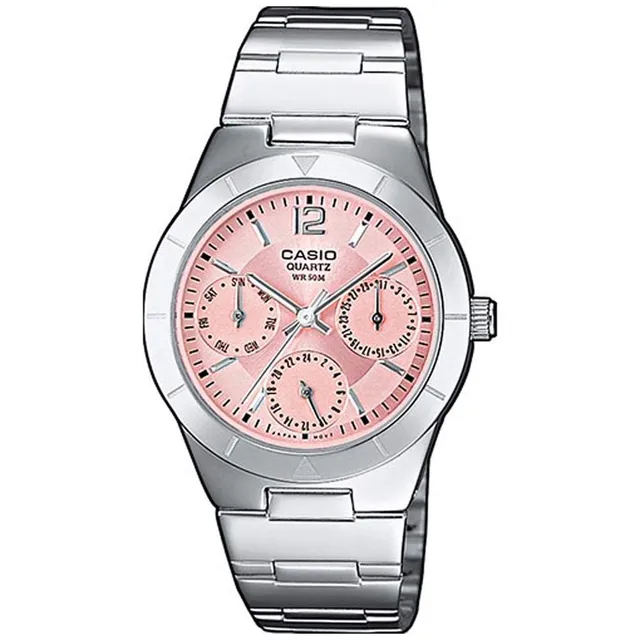 casio-watch-analog-quarz-damenuhr-edelstahl-rosa image 1