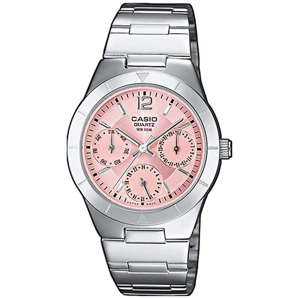 casio-watch-analog-quarz-damenuhr-edelstahl-rosa image 1