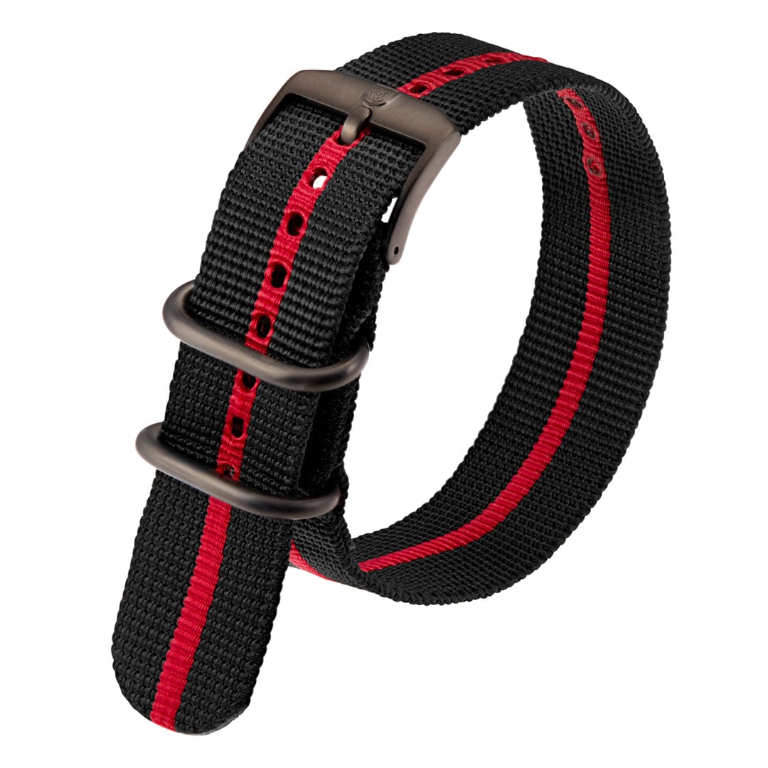 luminox-all-straps-webbing-armband-23-mm-schwarz-rot-streifen image 1