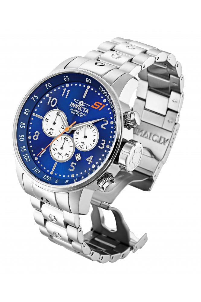 invicta-s1-rally-herrenuhr-48mm-silber-blau-quarzuhren image 2