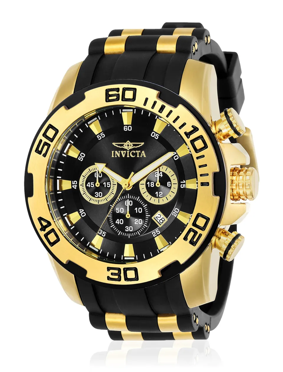 invicta-pro-diver-50mm-herrenuhr-quarz-schwarz-gold image 1
