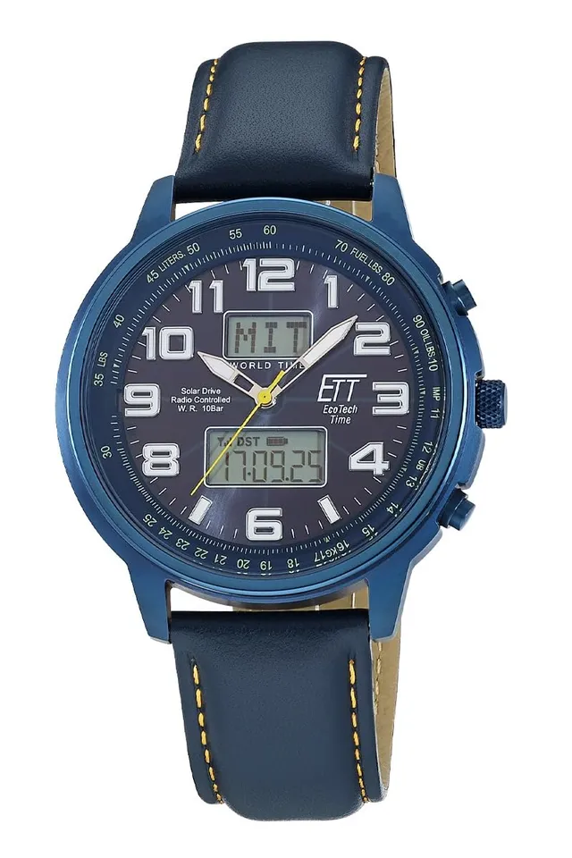 ett-solar-drive-funk-egs-11734-32l-herrenuhr-leder-analog image 1