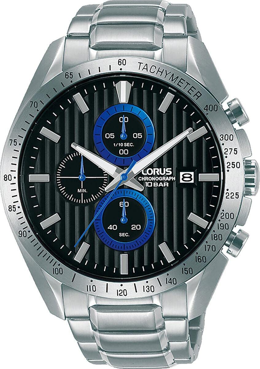 lorus-herrenuhren-analog-quarz-herrenuhr-schwarz-silber image 1