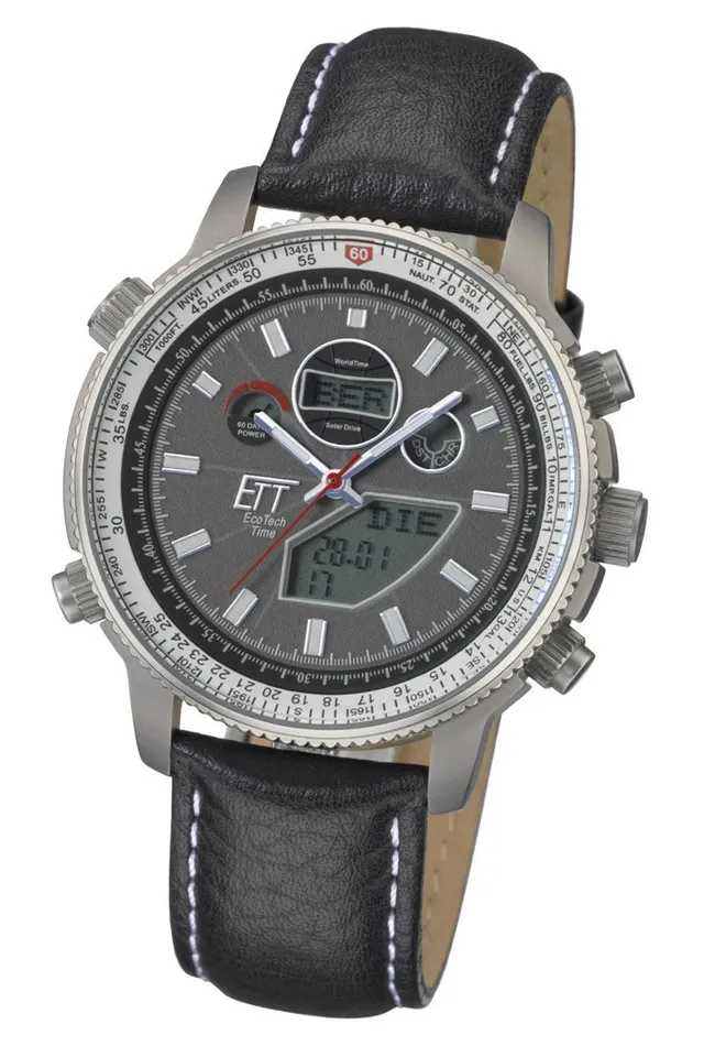 ett-solar-drive-funk-egt-11197-21l-herrenuhr-leder-chrono image 1