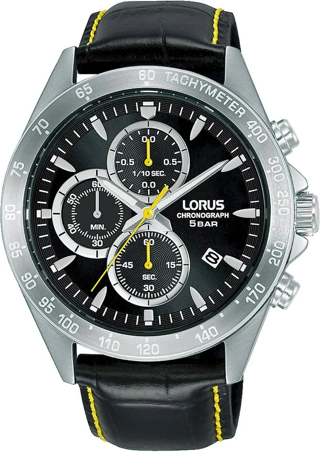 lorus-herrenuhren-rm373gx9-chronograph-herrenuhr-lederband image 1