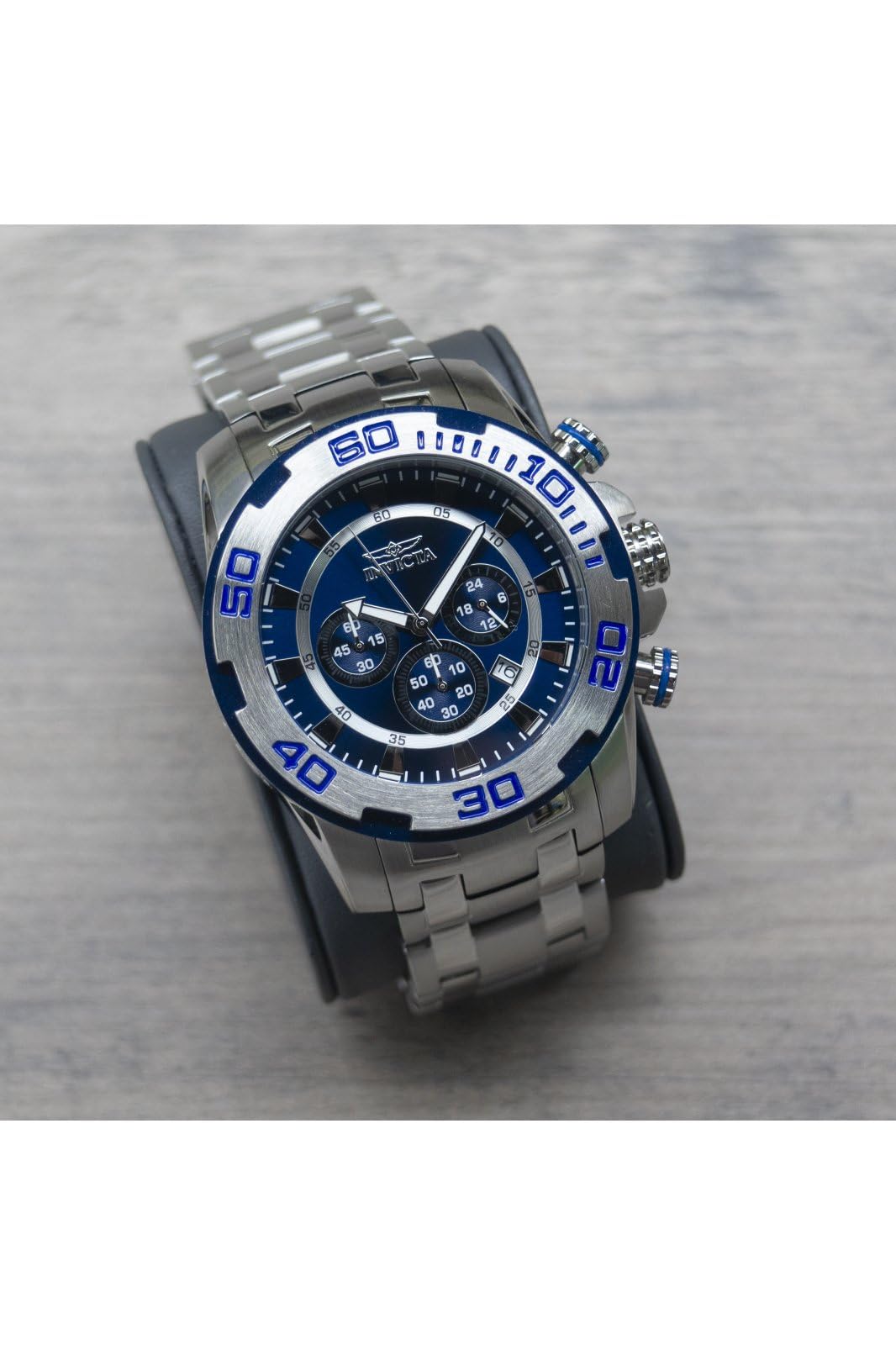invicta-pro-diver-herrenuhr-50-mm-silber-blau-quarz image 7