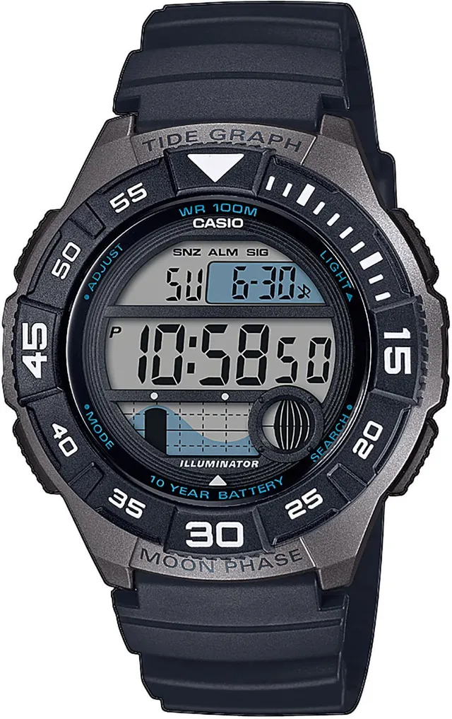 casio-digitaluhr-herren-schwarz-resin-10-bar-mondphase image 1