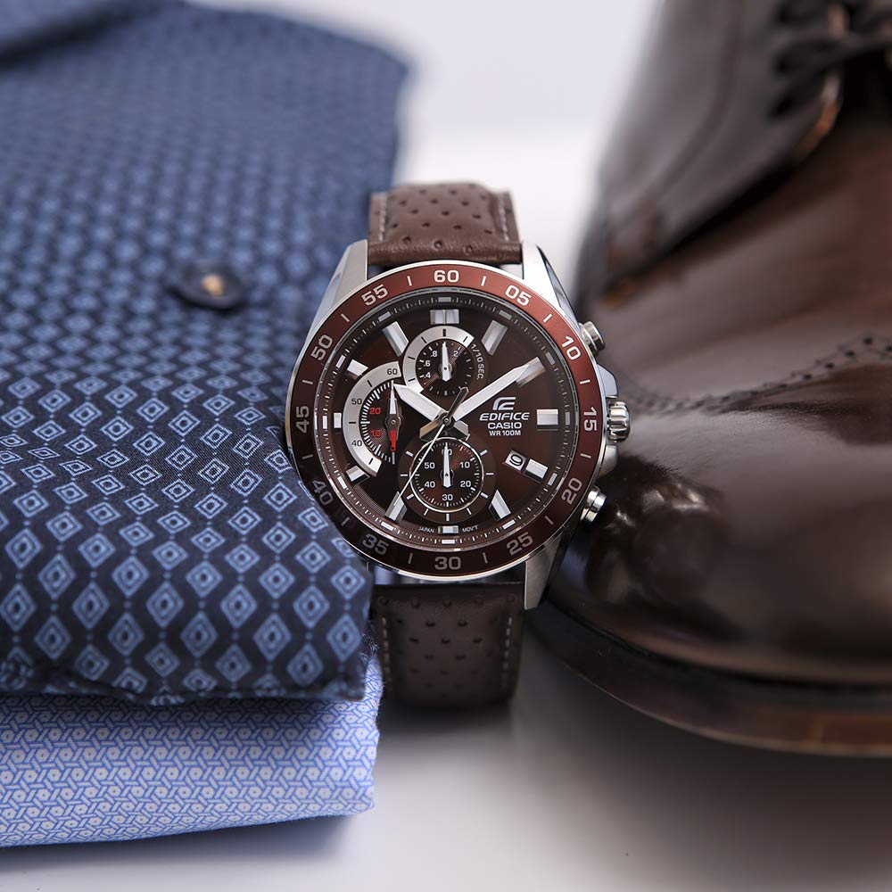 casio-edifice-efv-550l-5avuef-herrenuhr-leder-chronograph image 5