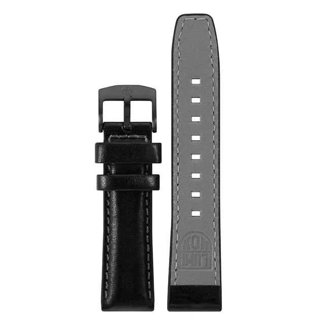 luminox-lederarmband-20-mm-schwarz-mit-grauer-naht image 1