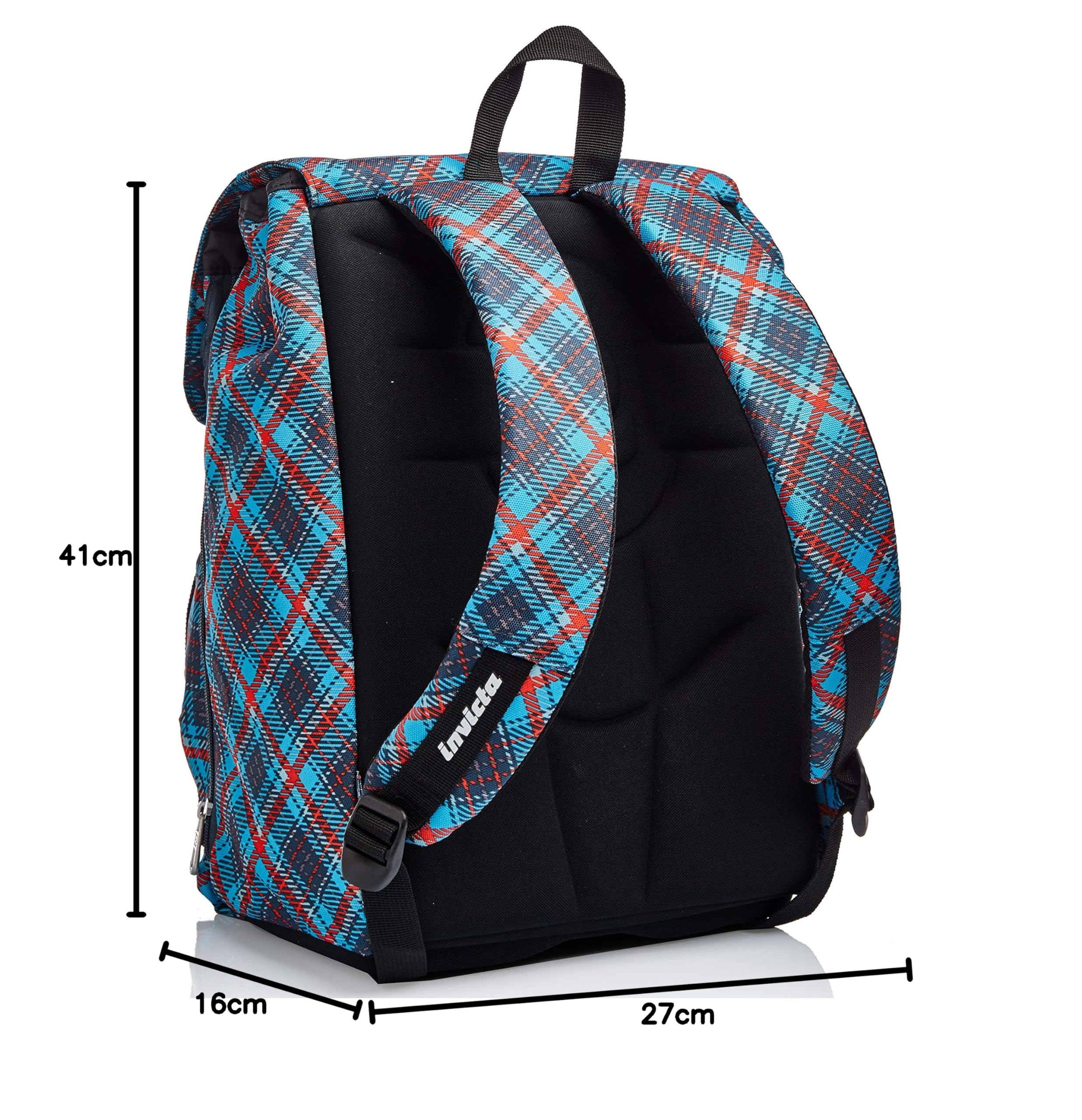 invicta-square-tartan-rucksack-blau-kariert-erweiterbar image 7