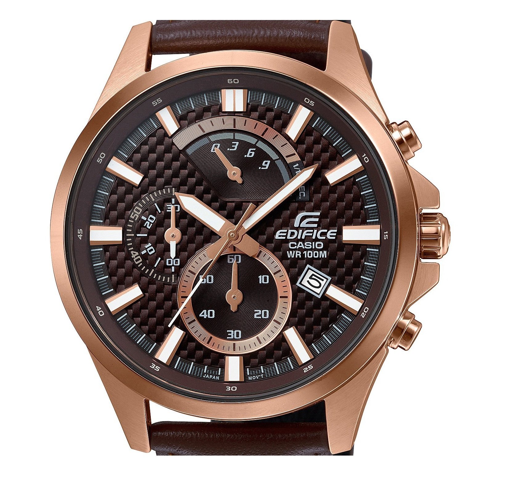casio-edifice-efv-530gl-5avuef-herrenuhr-leder-braun-chronograph image 2