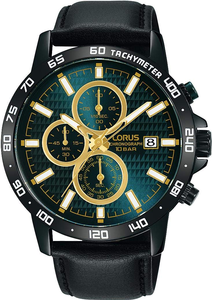 lorus-sport-rm319gx9-herren-chronograph-leder-edelstahl image 2