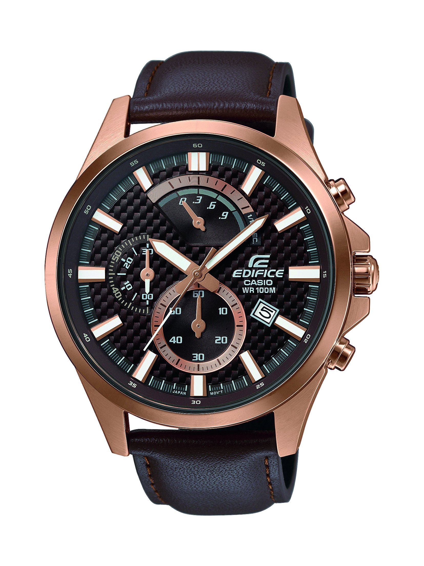 casio-edifice-efv-530gl-5avuef-herrenuhr-leder-braun-chronograph image 1