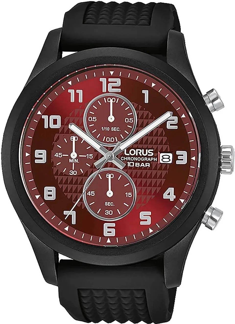 lorus-herrenuhren-herren-uhr-schwarz-rot-analog image 1