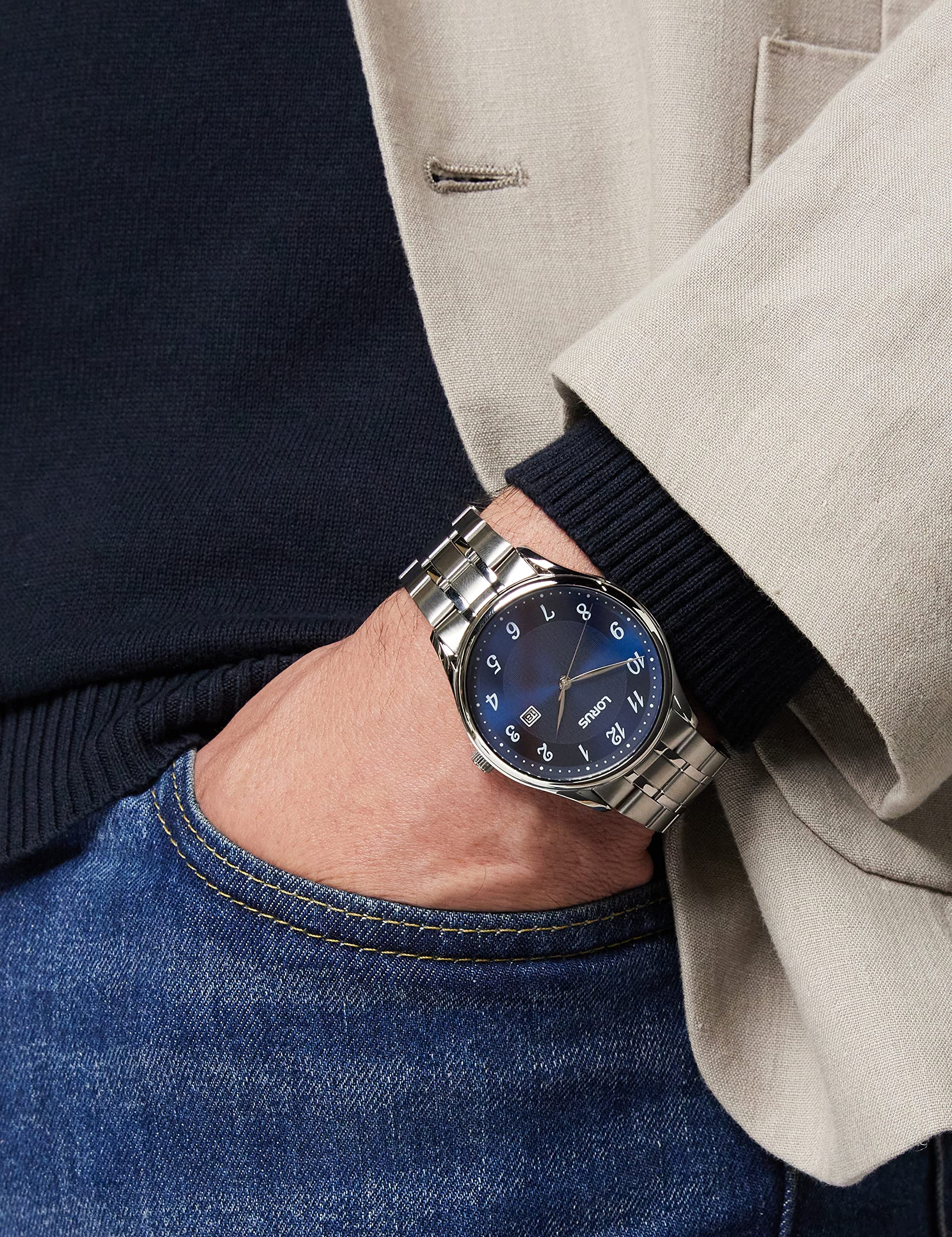 lorus-herrenuhren-analog-quarz-herrenuhr-metall-blau image 2