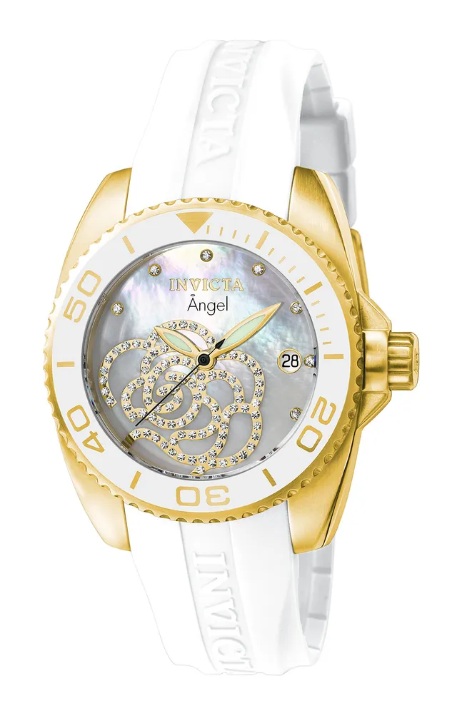 invicta-angel-damen-quarzuhr-38mm-weiss-gold image 1