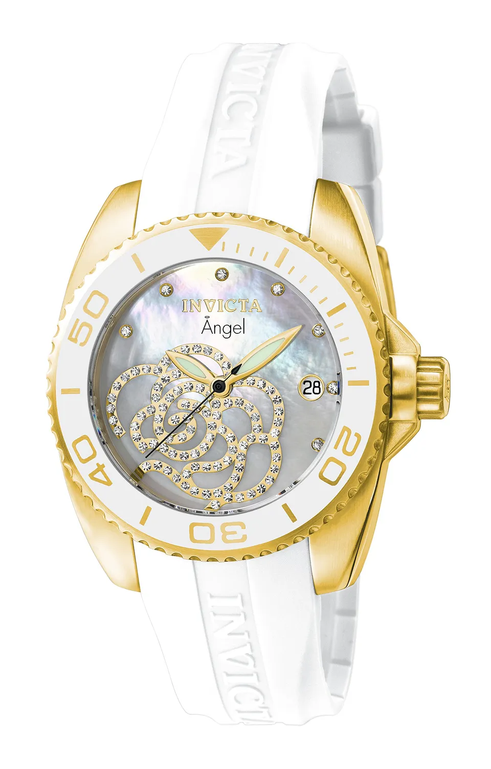 invicta-angel-damen-quarzuhr-38mm-weiss-gold image 1