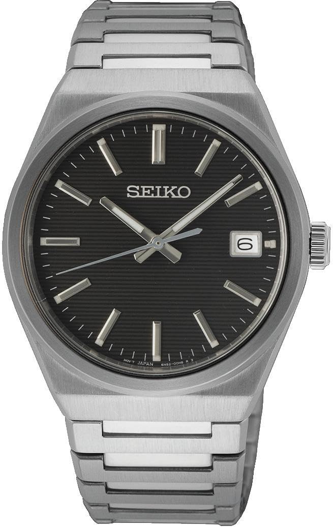 seiko-classic-sur553p1-herrenuhr-edelstahl-silber-schwarz image 1