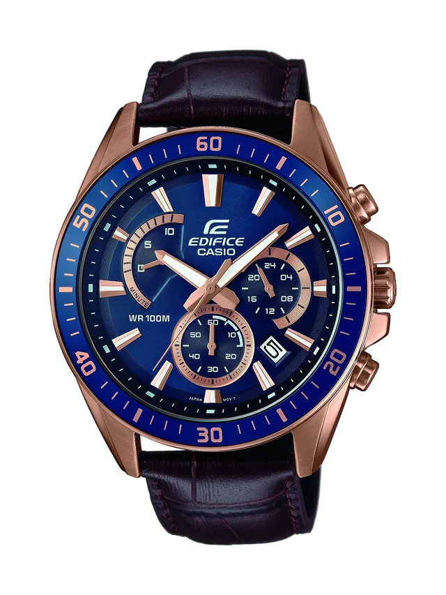 casio-edifice-efr-552gl-herrenuhr-leder-chronograph-10-bar image 1