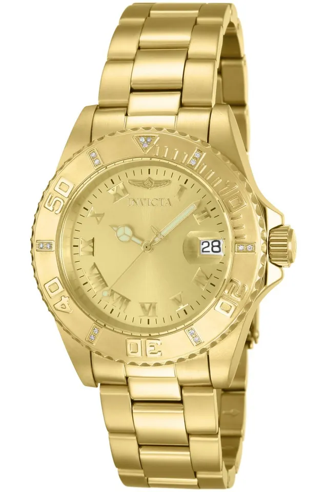 invicta-pro-diver-damenuhr-40mm-gold-quarz-taucheruhr image 1