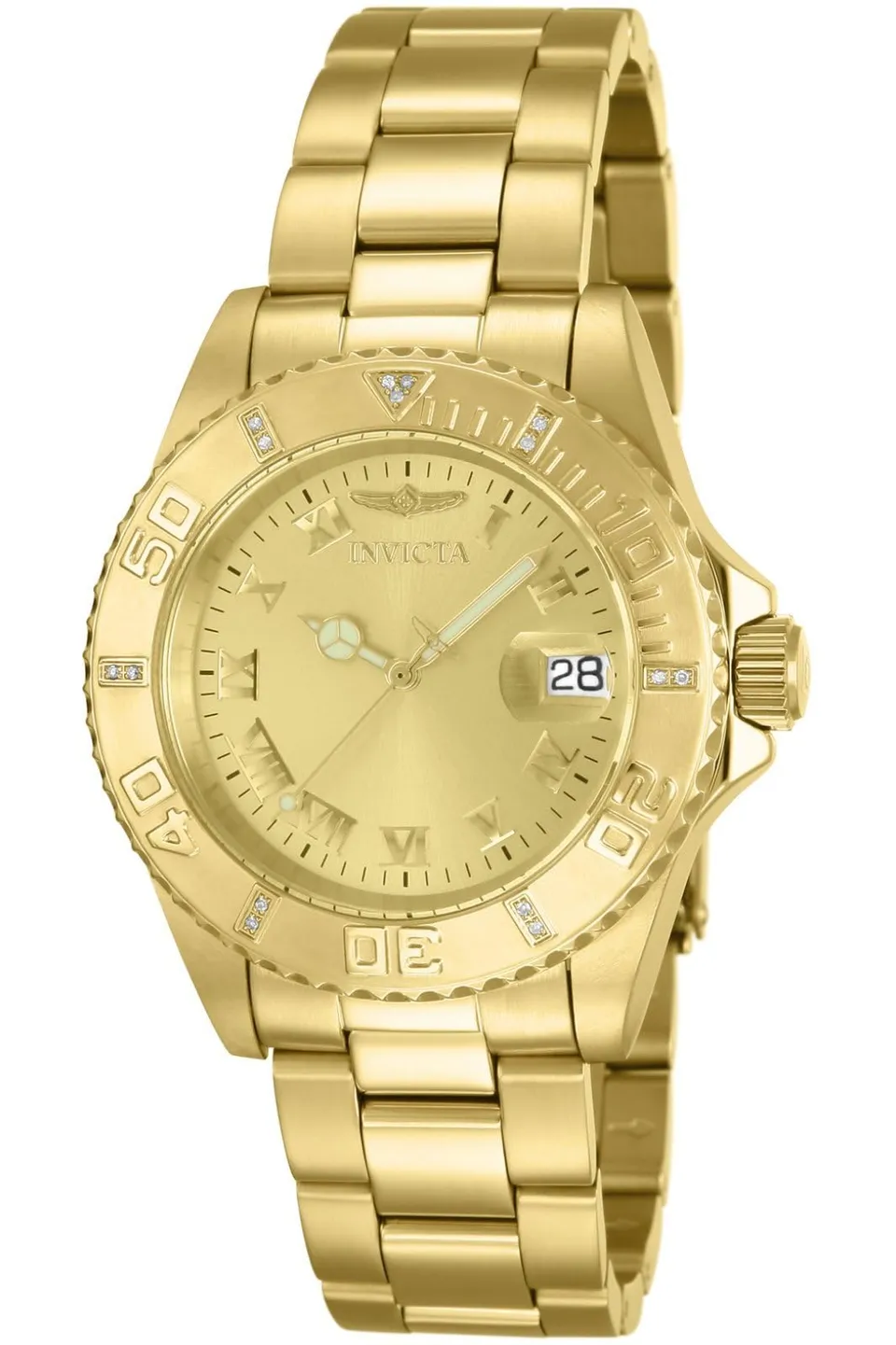 invicta-pro-diver-damenuhr-40mm-gold-quarz-taucheruhr image 1
