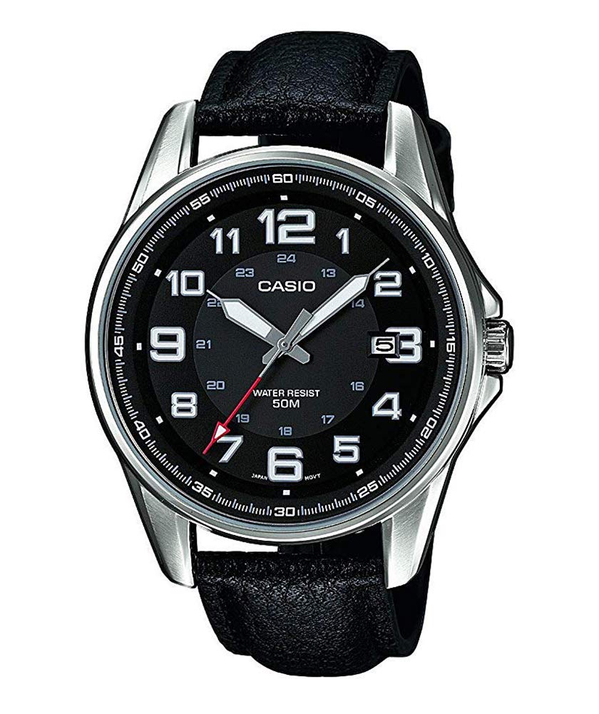 casio-mtp-1372l-1bvef-herren-analog-quarz-leder-schwarz image 1