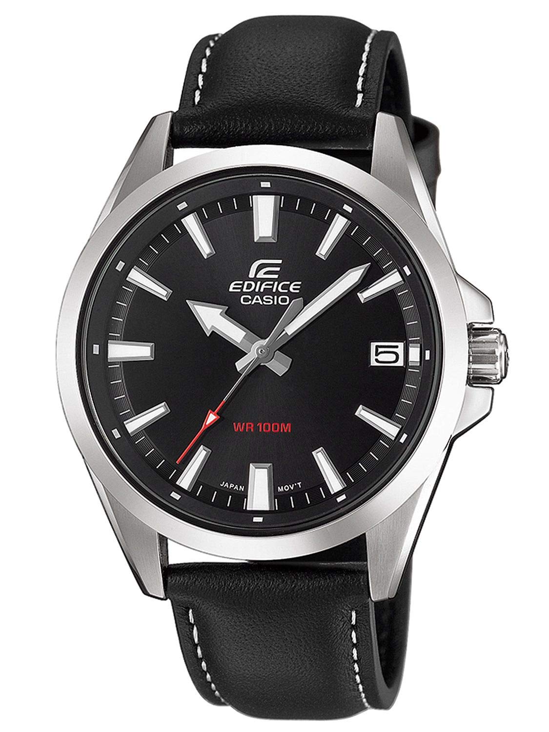 casio-edifice-efv-100l-1avuef-herrenuhr-leder-schwarz image 1
