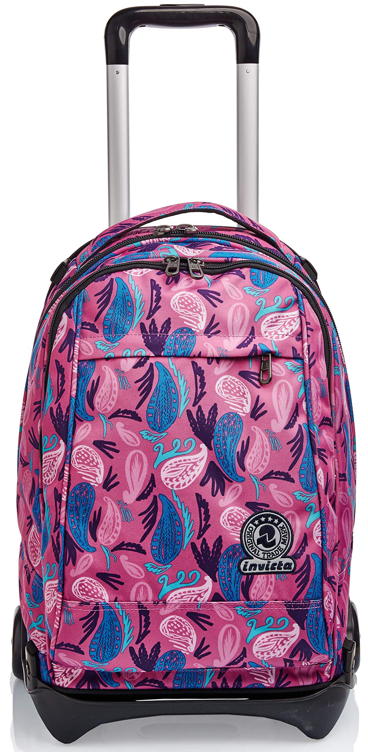 invicta-trolley-rucksack-rollen-rosa-34l-paisley image 2