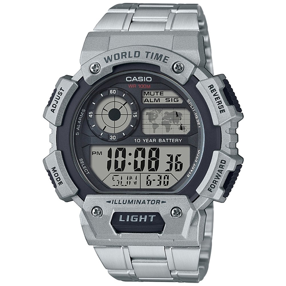 casio-digital-herrenuhr-resin-edelstahlband-10-bar image 1