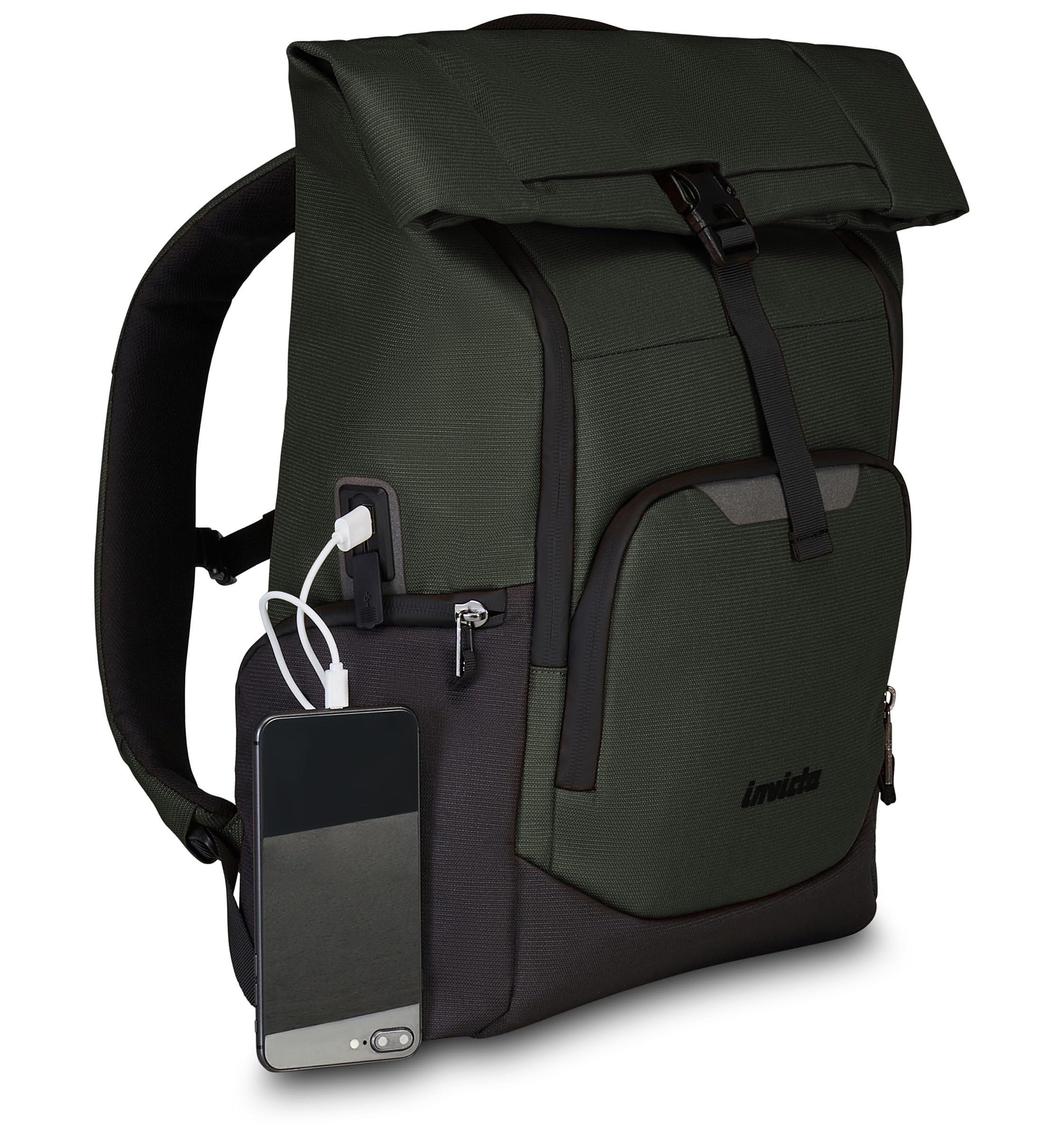invicta-fold-rucksack-24l-milit-r-gr-n-laptopfach-rolltop image 5