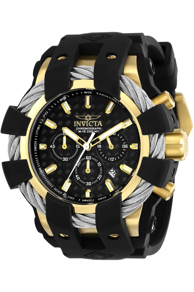 invicta-bolt-herrenuhr-48mm-schwarz-silber-gold-quarz image 1