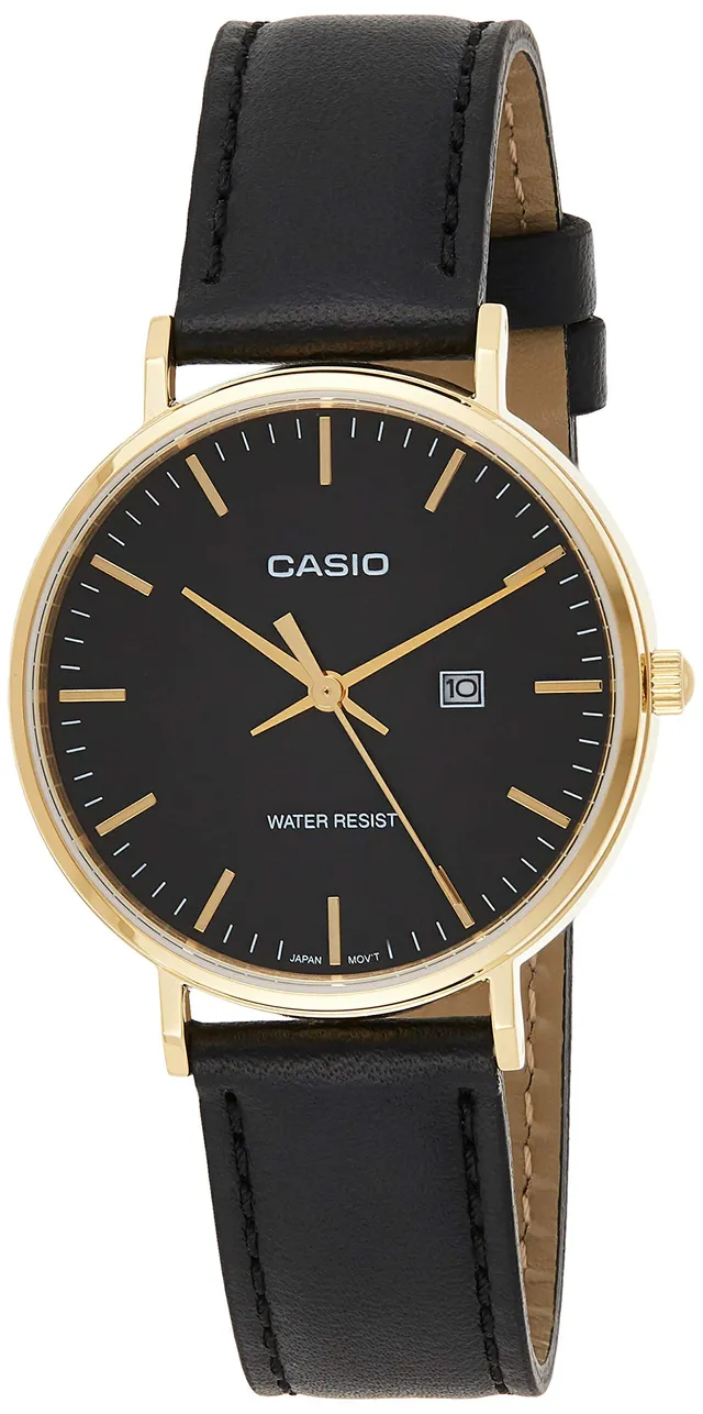 casio-collection-damen-armbanduhr-leder-analog-datum image 1