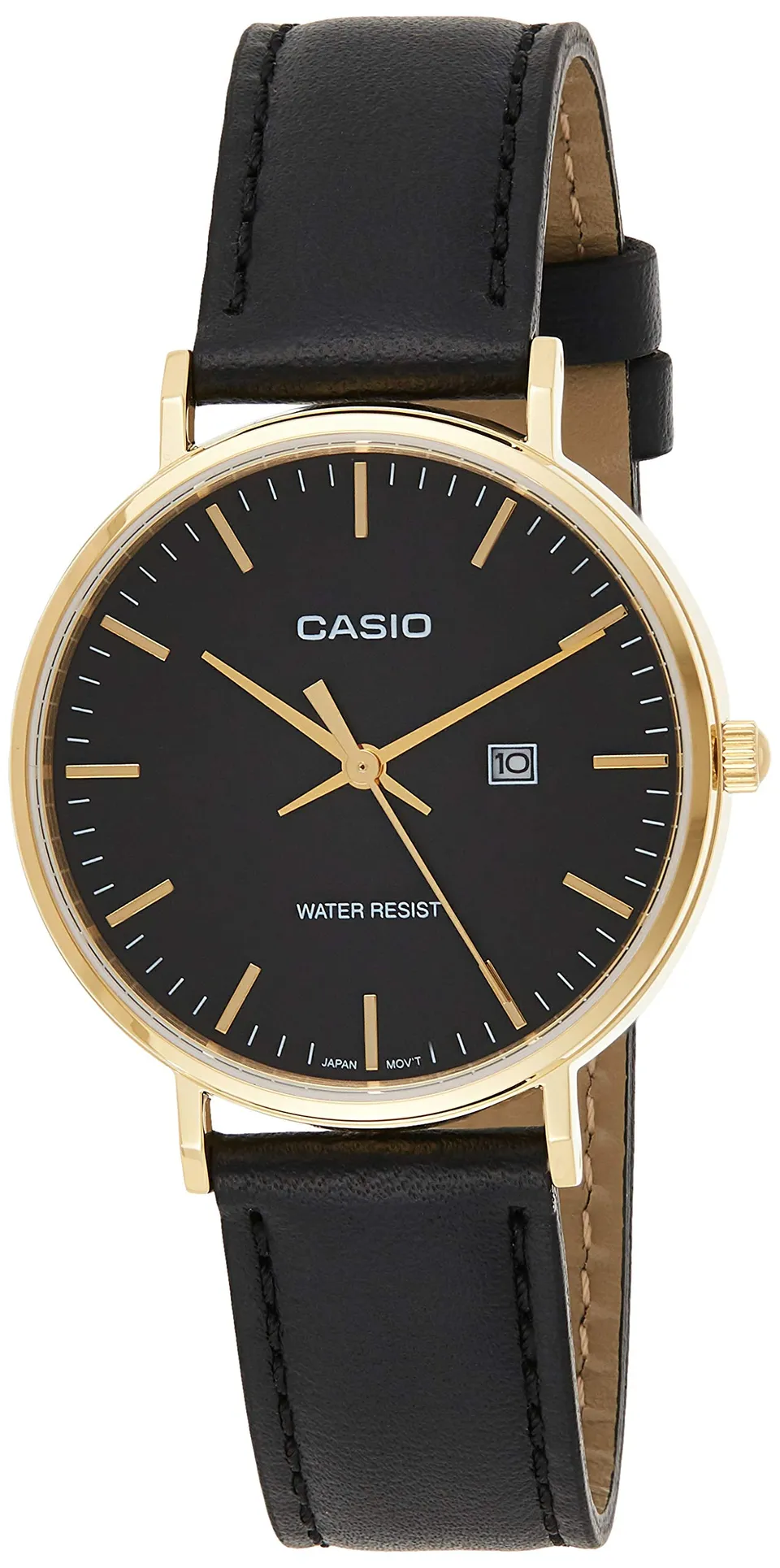 casio-collection-damen-armbanduhr-leder-analog-datum image 1