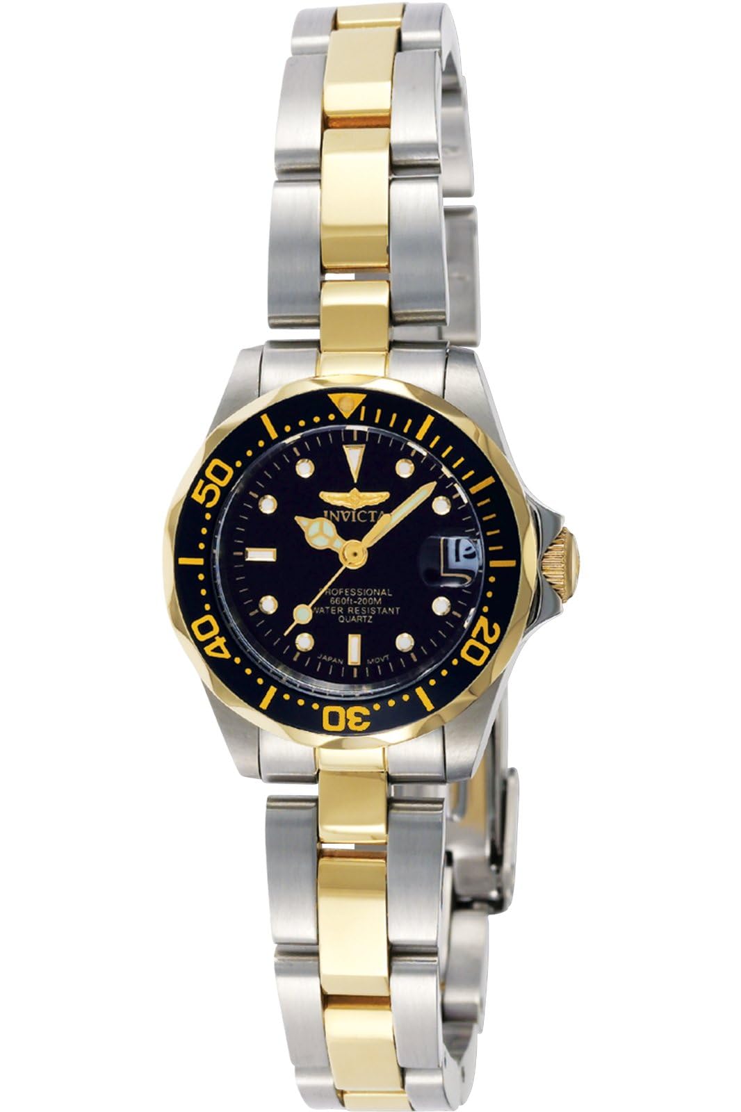 invicta-pro-diver-damenuhr-quarz-edelstahl-zweifarbig-schwarz image 1