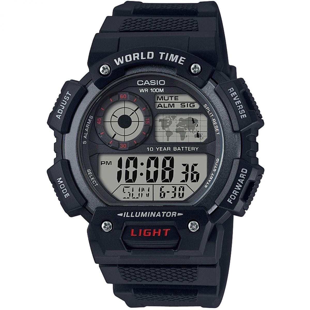 casio-digital-herrenuhr-resin-armband-10-bar-schwarz image 1