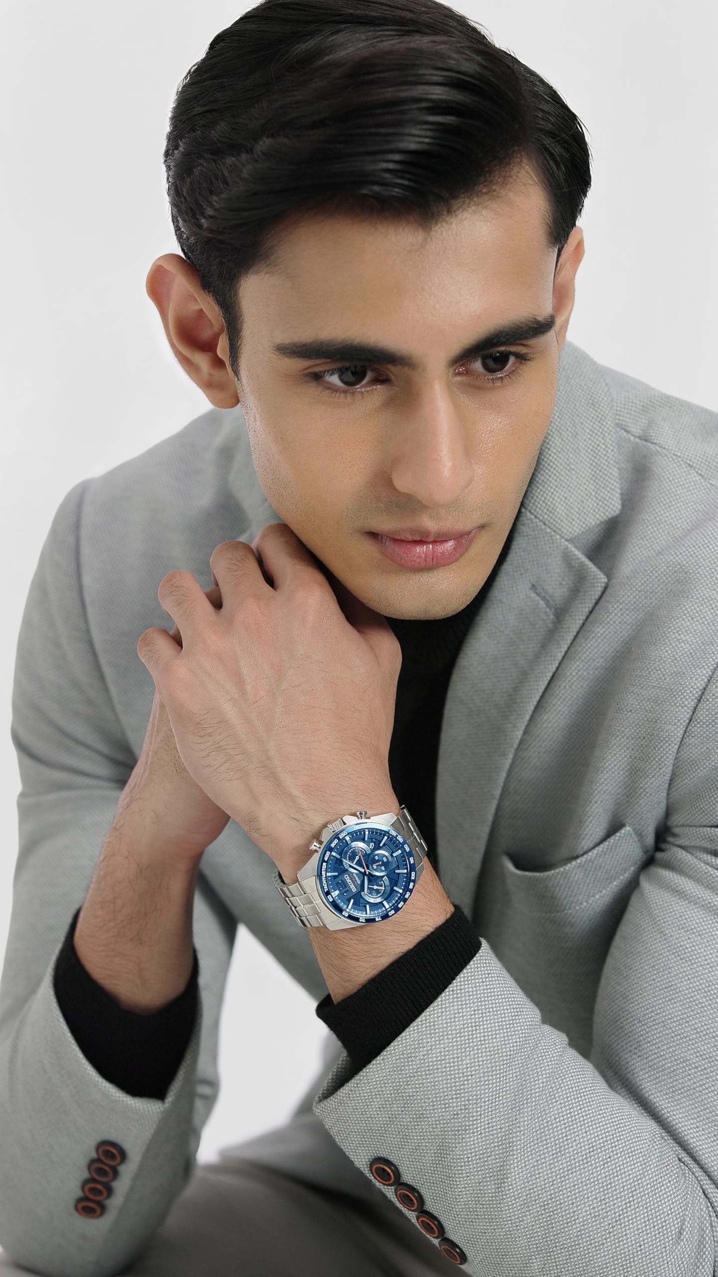 seiko-sport-ssb345p1-herren-chronograph-silber-blau image 2