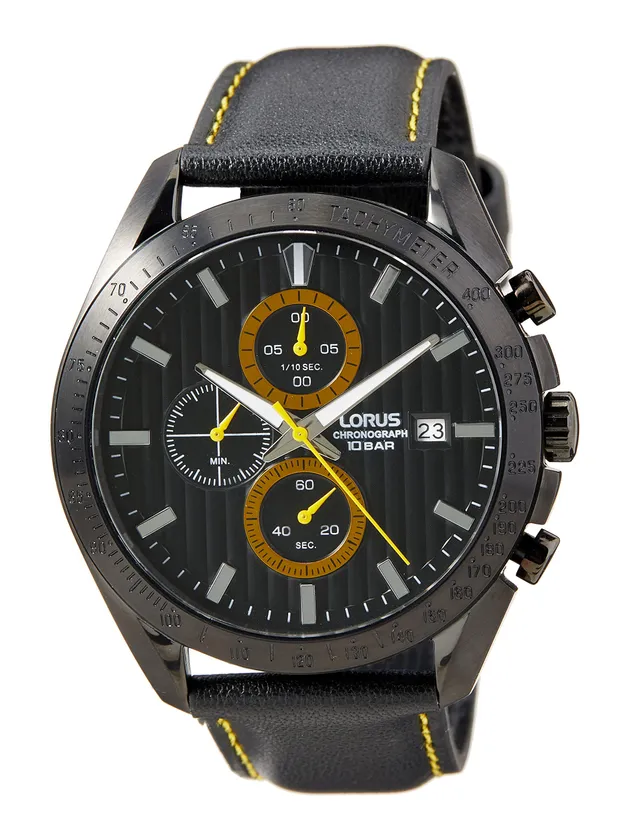 lorus-rm309hx9-chronograph-quarz-lederband-edelstahl image 1