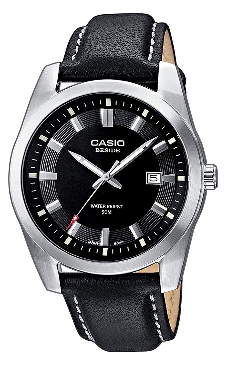 casio-collection-bem-116l-1avef-herrenuhr-leder-schwarz image 1